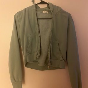 Cropped Zip up // Brandy Meville // One Size // Teal